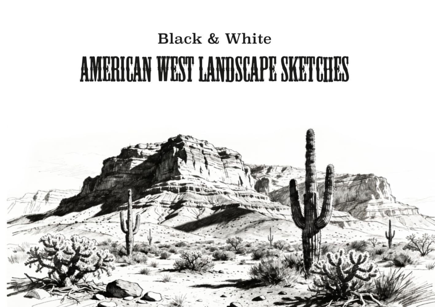 American West Landscape Sketchs: American West Landscape AI-Enhanced Desert, Canyon & Mountain Scenes for Artists | Drawing Reference, Composition Practice & Nature Study Guide