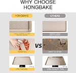 HONGBAKE Ensemble de 2 Plaques de Cuisson Rectangulaires, Plaque de Cuisson Antiadhésive pour Four, Plaques à Biscuits en Acier au Carbone 57 % Plus Épaisses pour la Cuisson, 17,5 po x 12 po