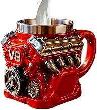V8 Motor Mug, Vintage Mug – Tea Cup | Ideal for Adults who love Automobiles and Mechanics, for Coffee and Tea Tasting, Perfect for the Office and