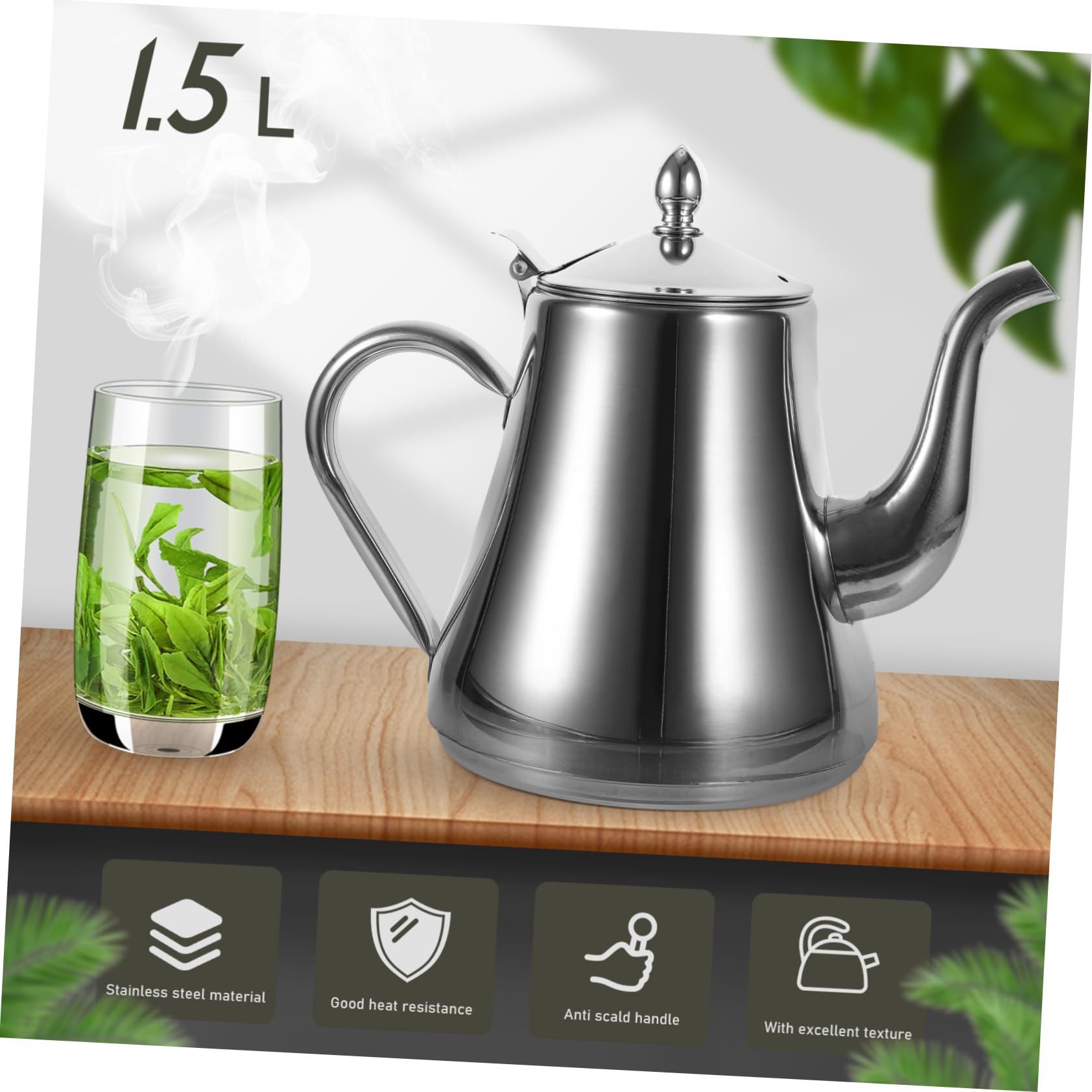 Tetera De Acero Inoxidable Infusor Interior Tetera Hogar y Cocina Para Preparar Infusiones De Té
