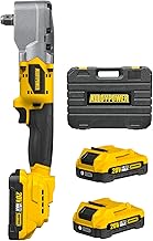 ALLOYPOWER 20V Brushless Right Angle Wrench, 207 Ft-lbs（280N.M） High Torque Cordless Power Tool with 2×2.0Ah Batteries, LED Light, 2-Speed Control, Compact 90° Design for Tight Spaces