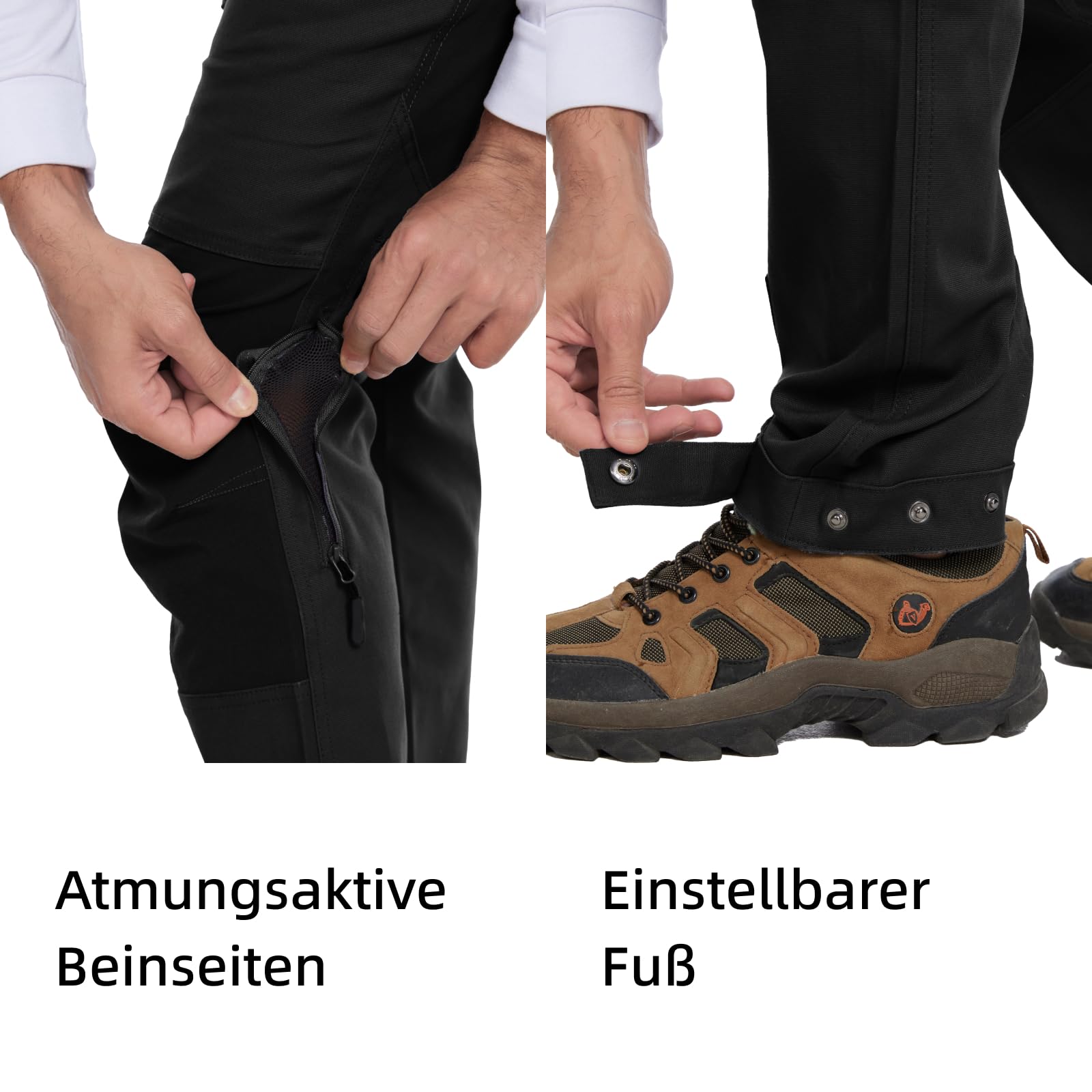 WORK IDEA Damen Wanderhose aus Baumwolle, Stretch-Slim Fit, wasserabweisend, verstellbare Hosenbeine, geeignet für Camping, Wandern & Gartenarbeit