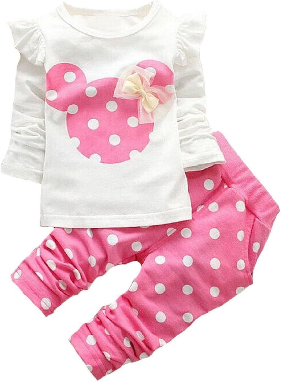 Urtrend Baby Girls' Toddler Outfits Kids Clothes Spring Long Sleeve Shirt Top Pants Set