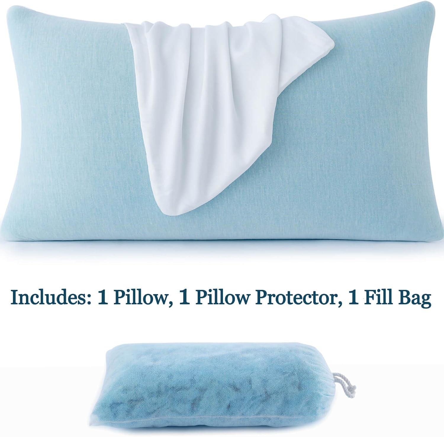 Adjustable Low Profile Flat Thin Pillow for Stomach Sleepers, Standard Size