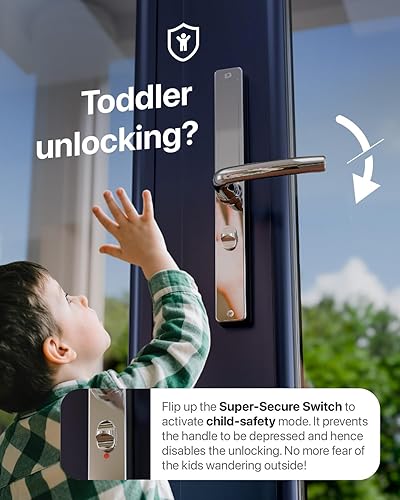 Miniatura 4 de Cerradura de puerta inteligente electrónica Cerradura de puerta de huellas dactilares con teclado, cerradura inteligente para puerta delantera,