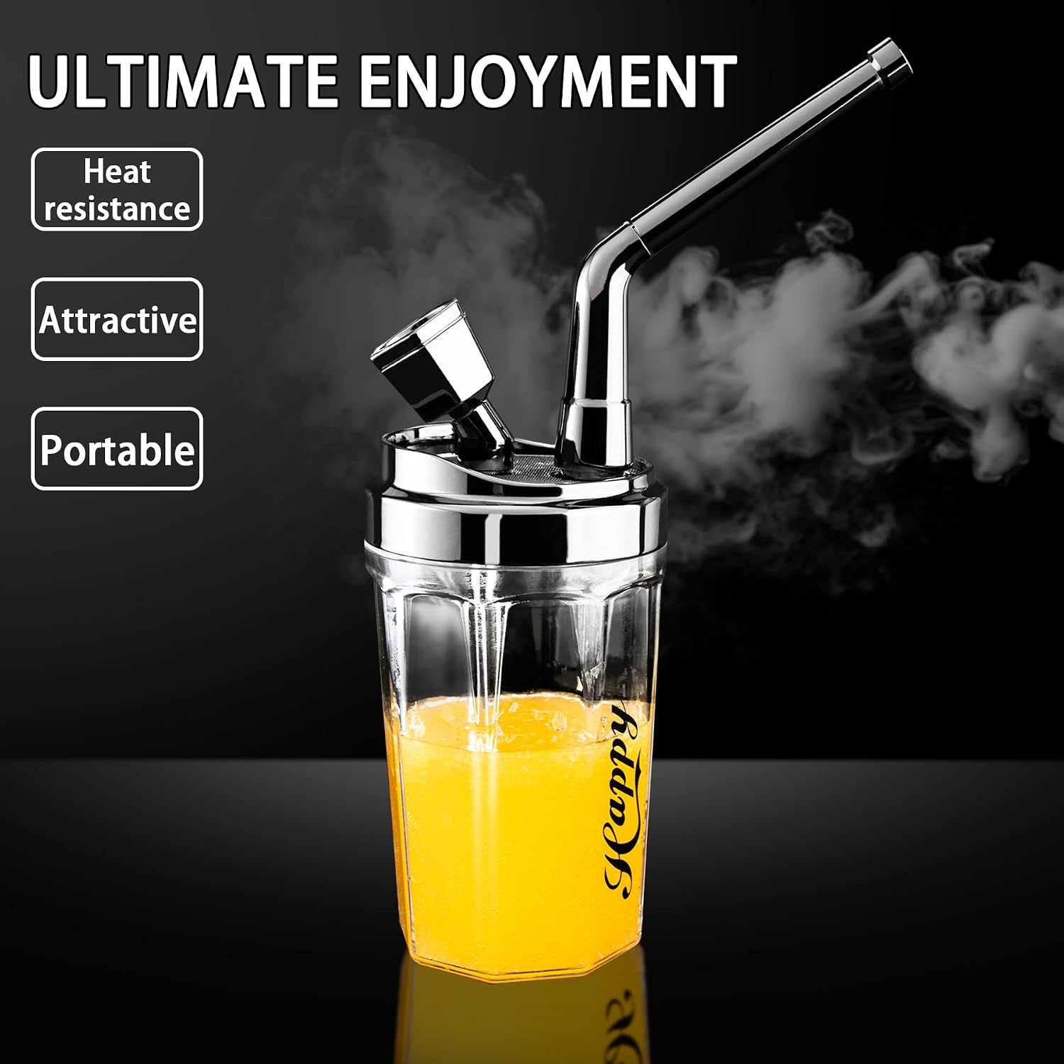 Hita Portable Hookahs Water Pipe Set for Travel, Black, Easy Setup, and Large Cloud Performance