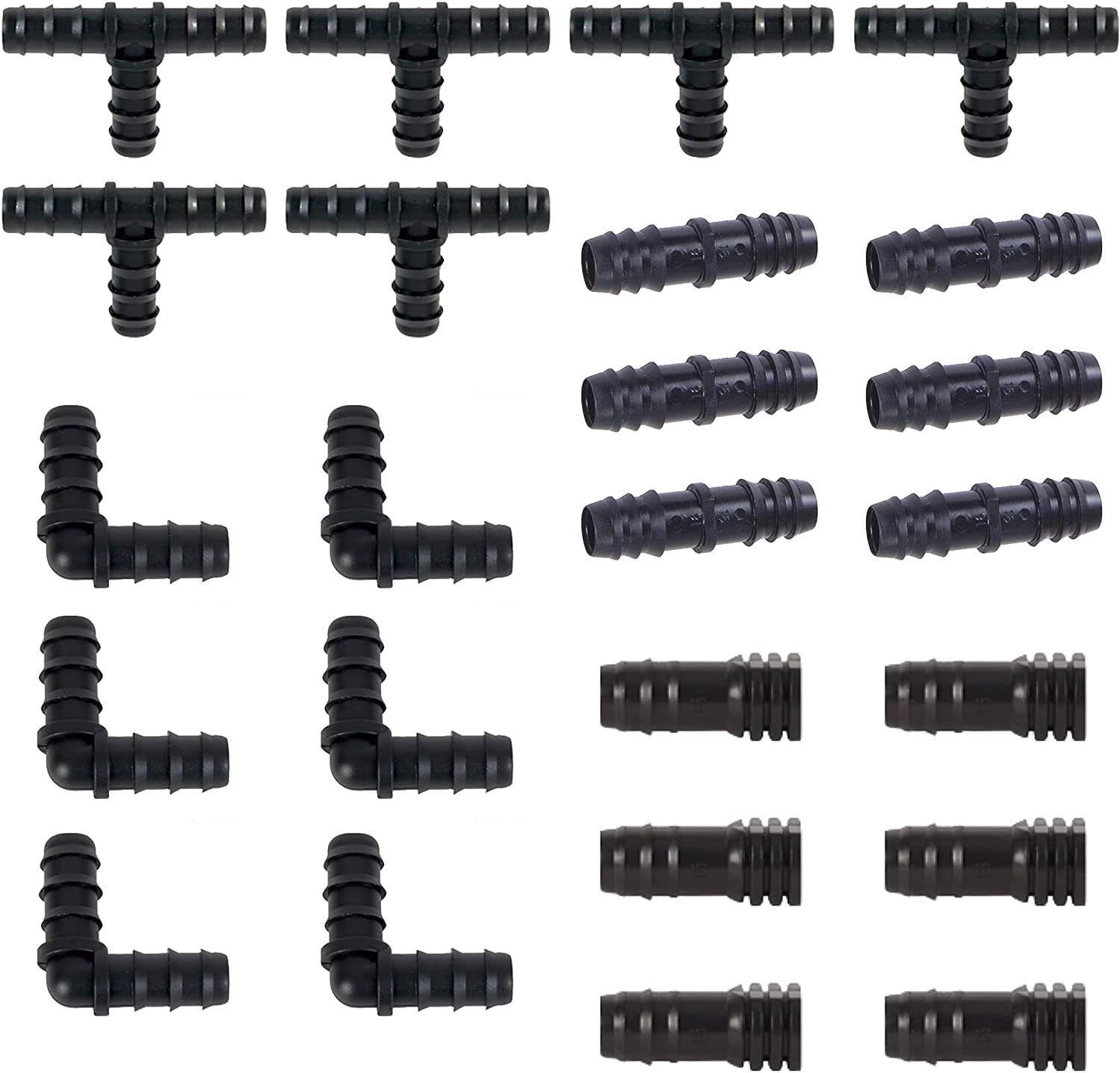 HYLAN Made In KSA Irrigation Fittings Kit for 1/2" Drip Tubing (24-Pack Pro Kit)