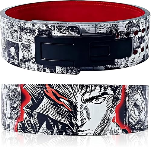 Miniatura 23 de Cinturón de palanca Anime - Cinturón de levantamiento de pesas resistente para levantamiento de potencia, cinturón de gimnasio para levantamiento de