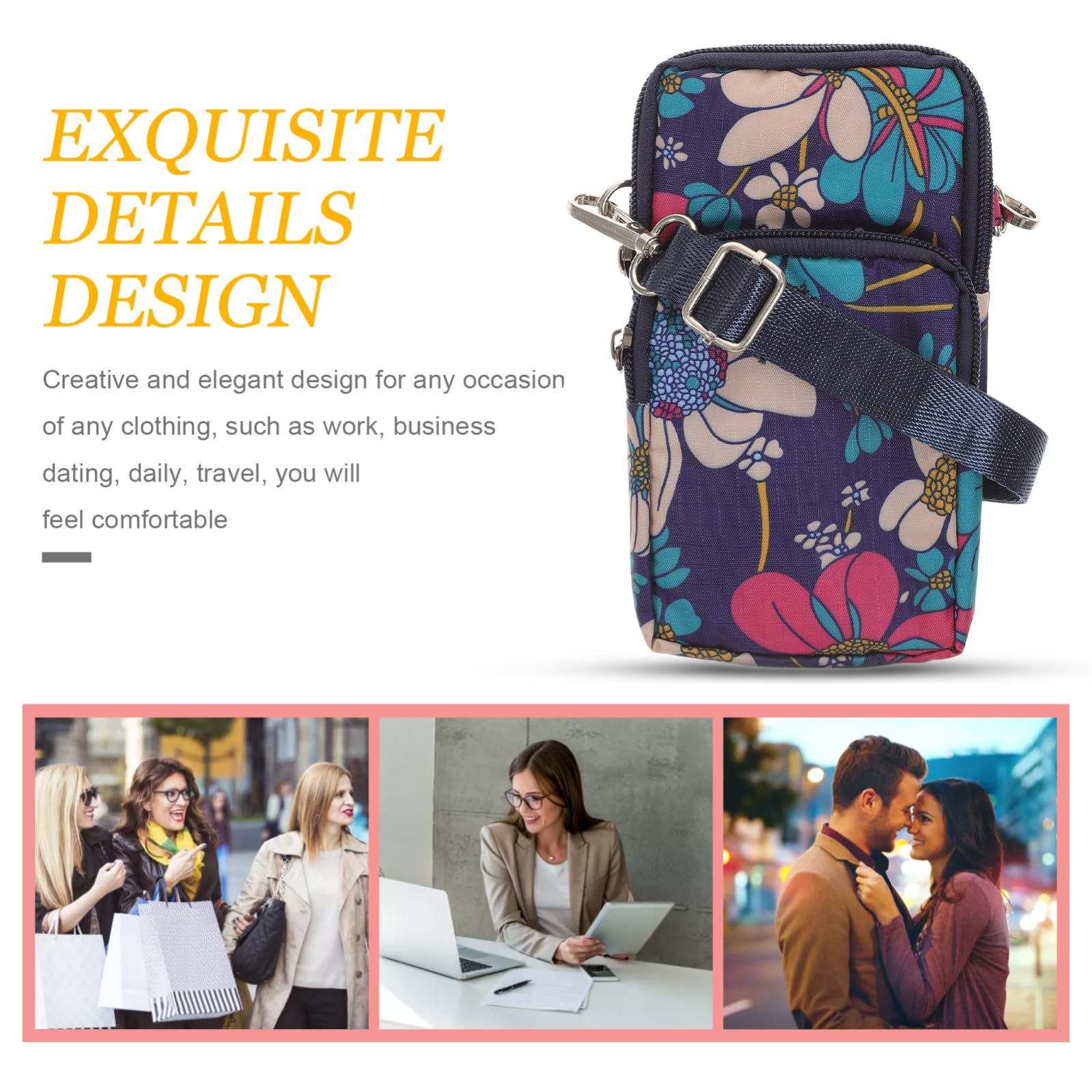 3pezzi Borsa Tracolla Multifunzionale Per Smartphone Da Donna Borsa Con Cinturino Removibile Per Uso Quotidiano Per Shopping e Viaggi