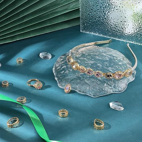 Miniatura 4 de PH PandaHall 32 colgantes de bisel dorado con parte trasera abierta, forma de lágrima ovalada en blanco, con marco prensado hueco, redondo con