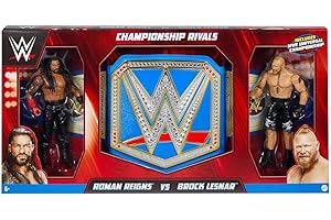 WWF/WWE Championship Rivals Roman Reigns vs. Brock Lesnar with Universal Championship Belt