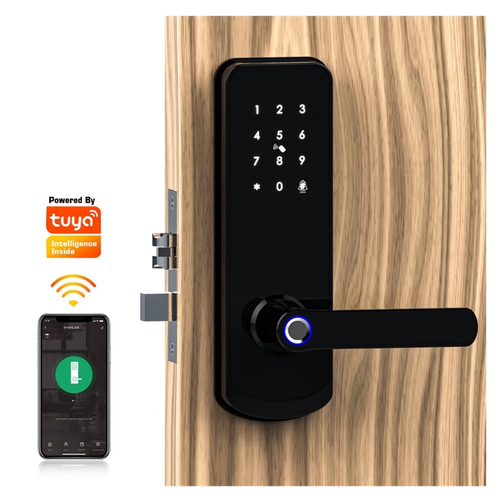 Tuya Blocco biometrico delle impronte digitali, wifi Fechadura Eletronica Digital Cerradura Inteligente Smart Home Door Lock (Colore : 6050180) wisdom