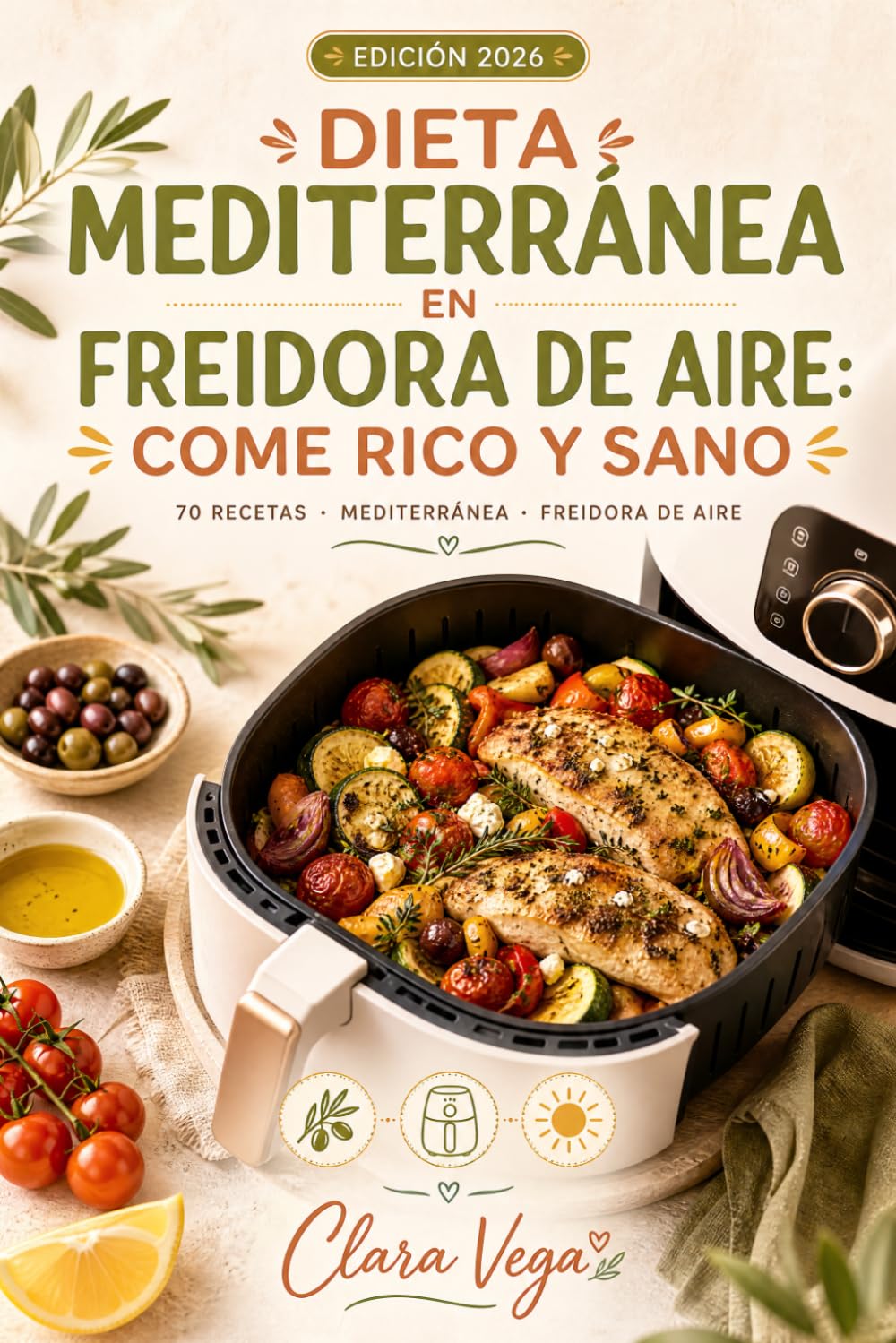 Dieta Mediterránea en Freidora de Aire: Come Rico y Sano: 70 recetas mediterráneas fáciles y rápidas para tu freidora de aire, coloridas y llenas de sabor