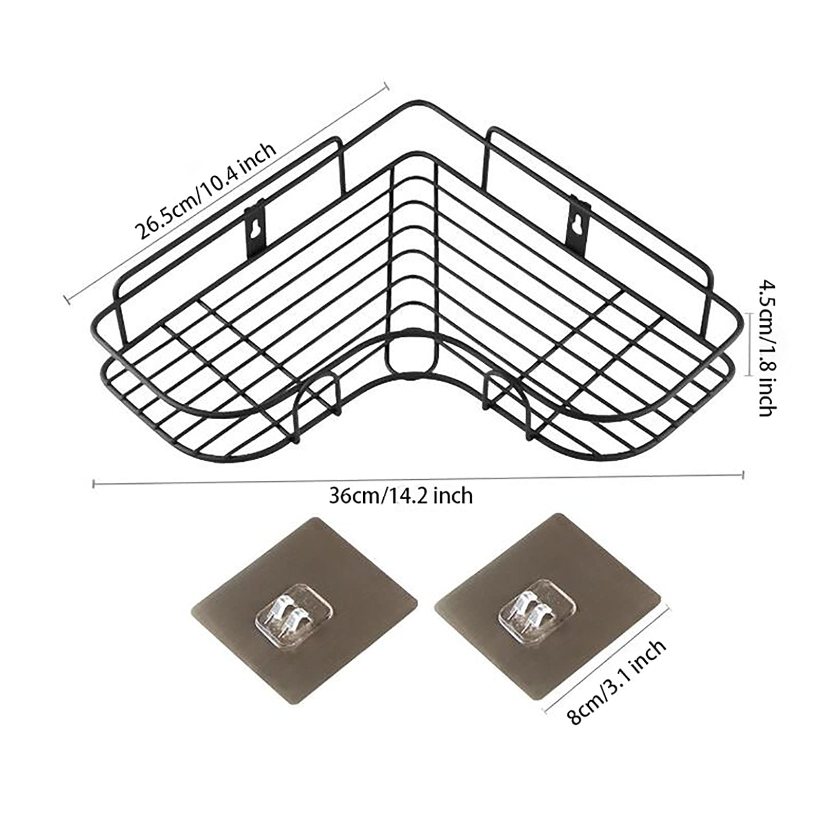Estantes de baño exquisitos Estante de Esquina de Ducha Baño Autoadhesivo Sin perforación Montado en la Pared Caddy de Ducha Almacenamiento para baño Cocina