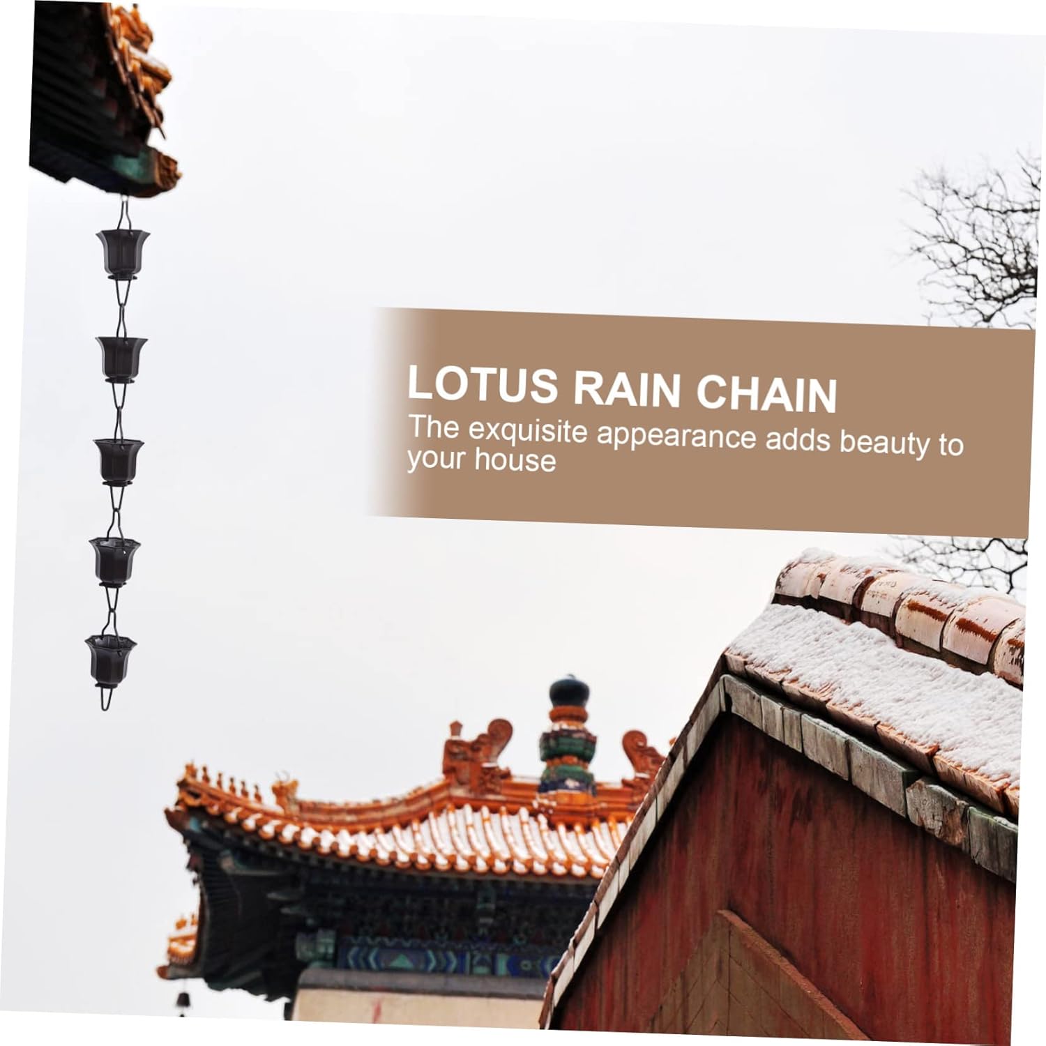 Lotus Rain Chain Easy Connect Detach Rustproof Material Japanese Garden Rain Chain for Gutter