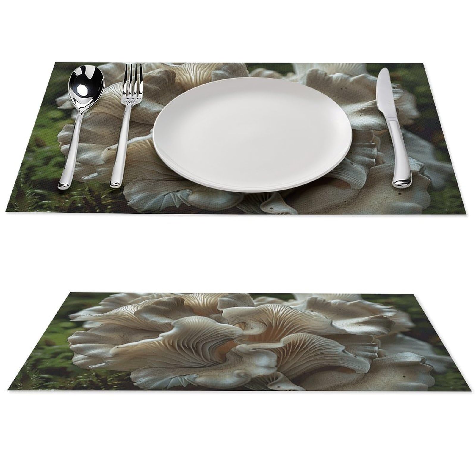 Set de table champignon en PVC tissé x6 thermorésistant 45x30 cm