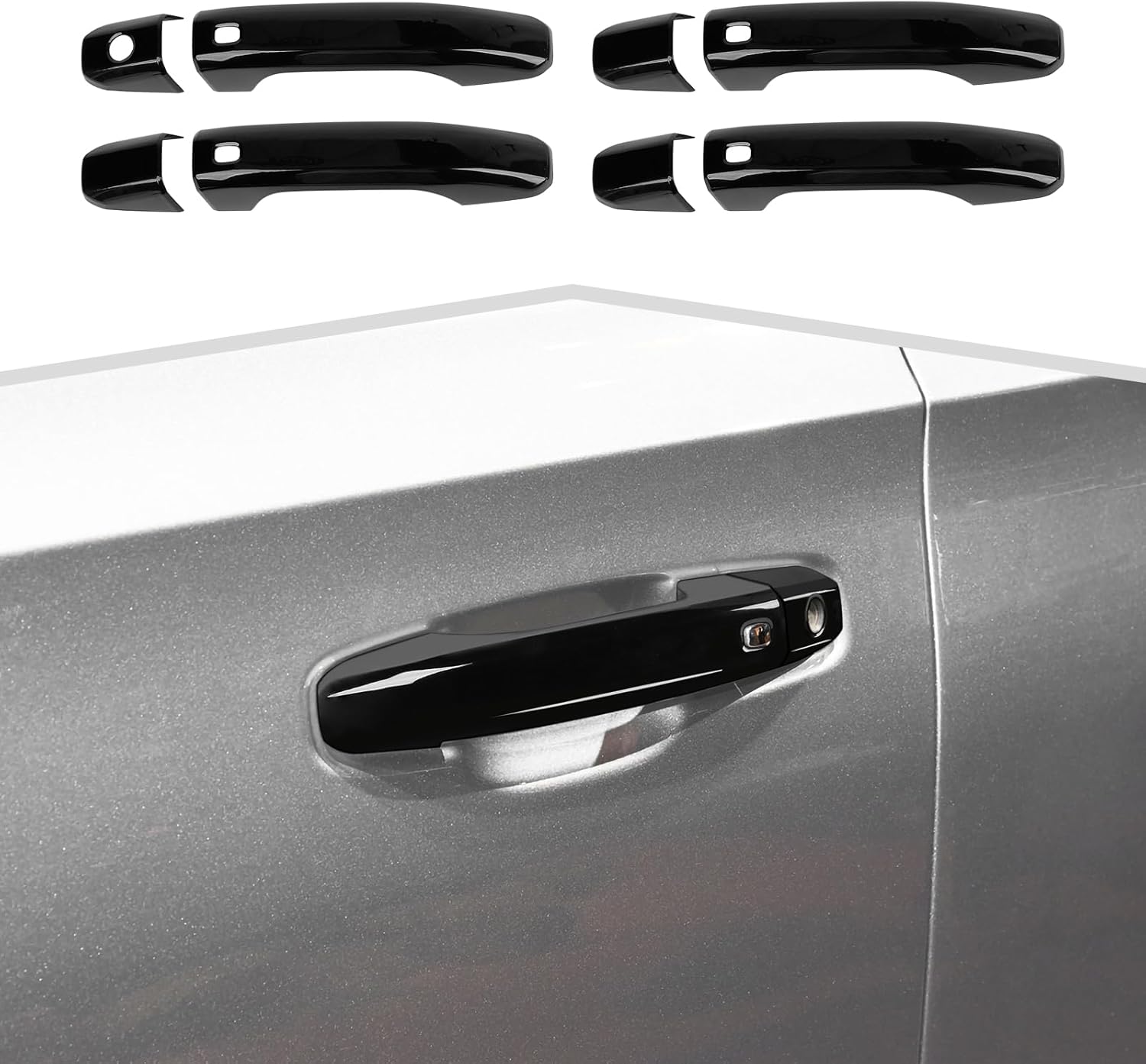 Car Exterior Door Handle Frame Cover Trim Compatible with Chevrolet Silverado/GMC Sierra 2019-2023,for GMC Yukon 2021-2023,for Chevrolet Tahoe 2021-2023,for Suburban 2020-2023,Black