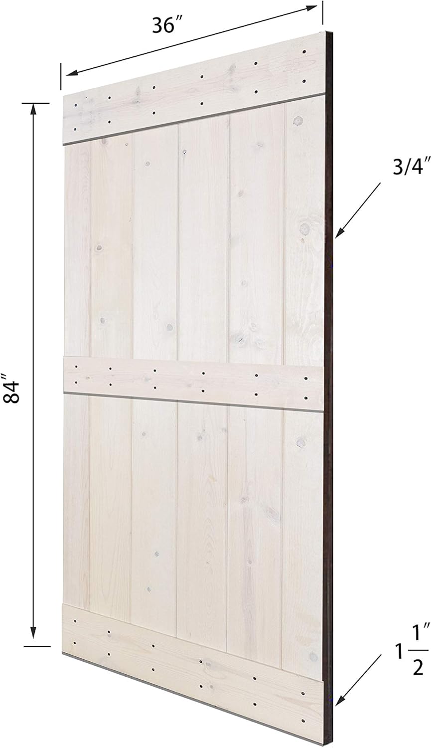Super Cheap 🛒 DIY Paneled Wood Sliding Barn Door with Installation Hardware Kit; Pre-Drilled Ready to Assemble, K1 Series