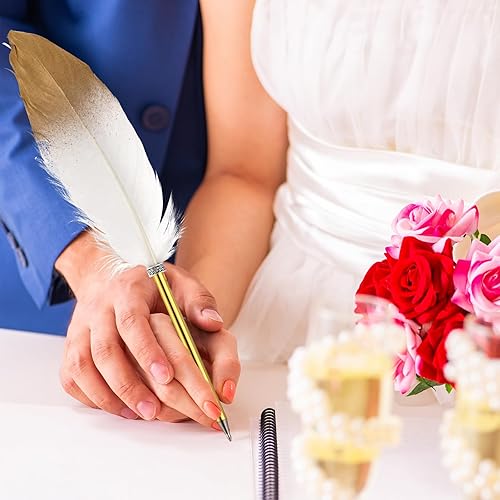 Miniatura 5 de Honoson 40 bolígrafos de pluma a granel de 0.028 in con plumas de tinta de 0.028 in, vintage, refinado, para escribir, invitados, firma, regalos de