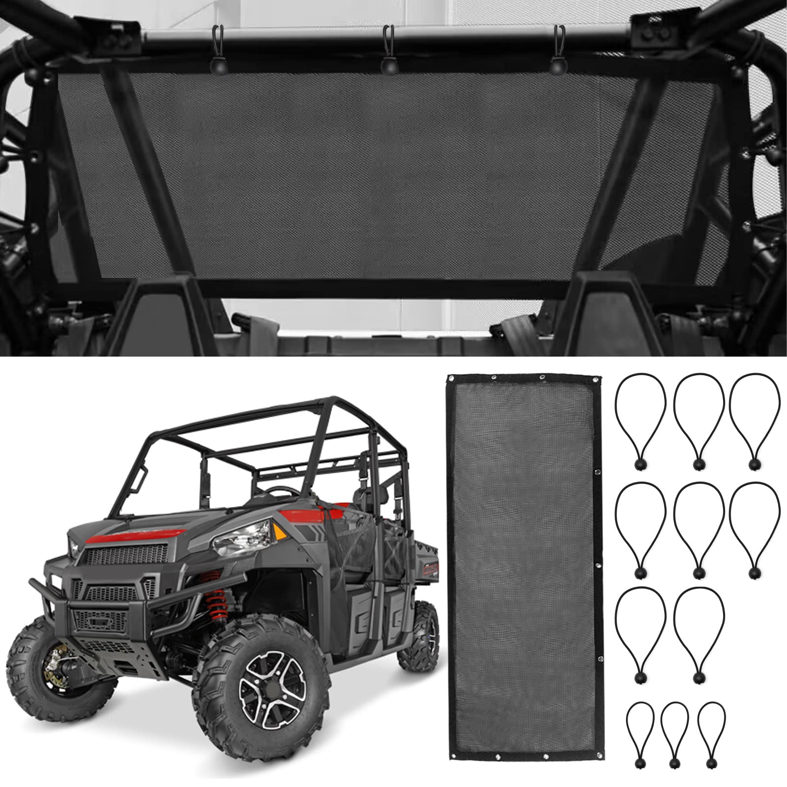 Hoypeyfiy UTV - Malla de parasol para ventana trasera de nailon, red de protección UV de repuesto para Polaris RZR PRO XP 2020-2023
