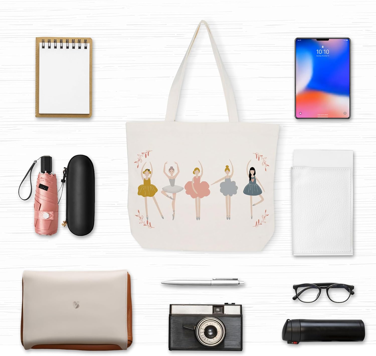 Ballet Gifts Canvas Tote Bag Aesthetic, Reusable Grocery Shopping Bags, Mother's Day Gifts, Teachers Day Gift, Birthday Christmas Dance Competition Gift (A03) - Image 4