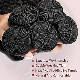 Katspon 12A Human Hair Bundles Deep Wave 100% Unprocessed Brazilian Virgin Hair 4 Bundles Deep Curly Human Hair Extensions Quick Weave Human Hair (4 Bundlles Natural black, 18 20 22 24 Inch)