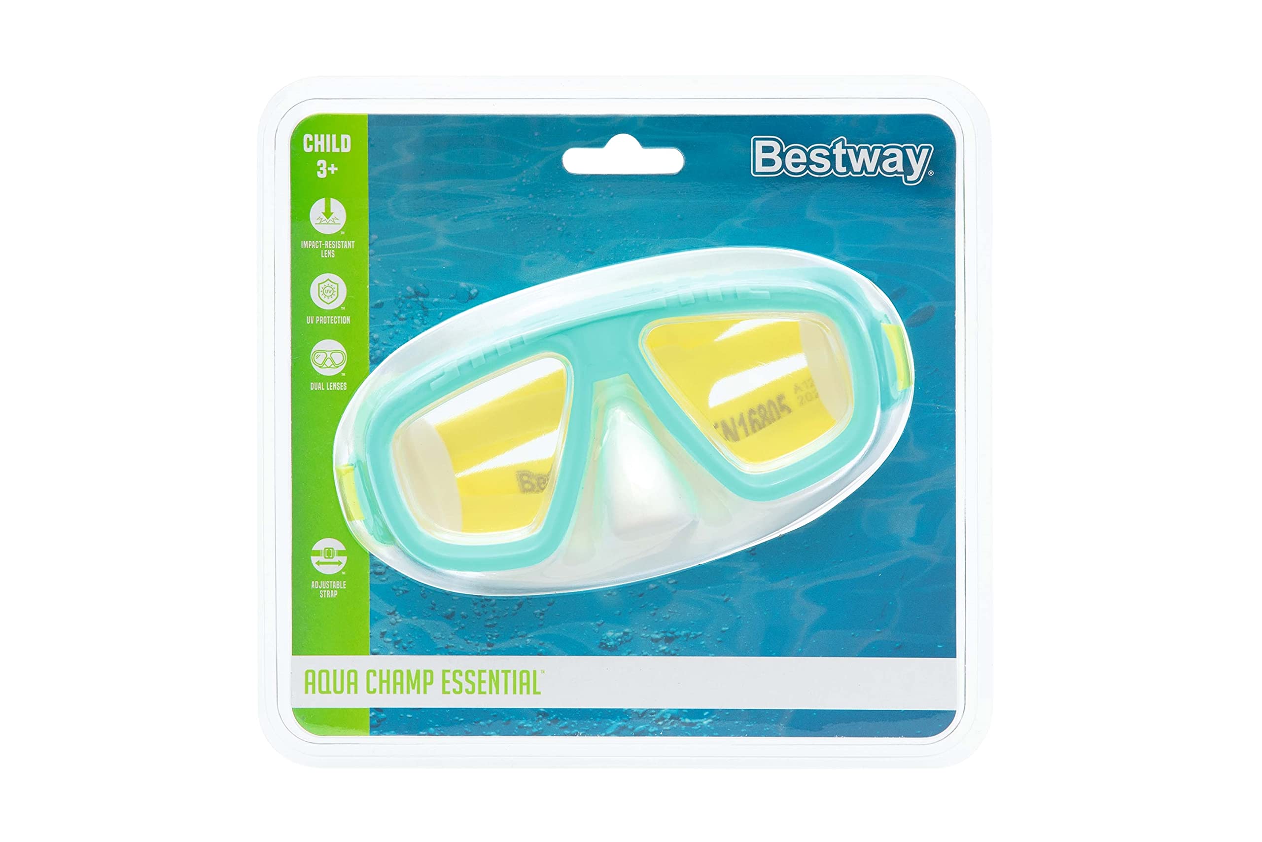 BESTWAY - Maska do nurkowania Lil' Caymen - Akcesorium do nurkowania - 22011N - Losowy model - 3 lata i 6 lat - Poliwęglan - 17 cm - Dziecko - Snorkeling - Artykuł sportowy