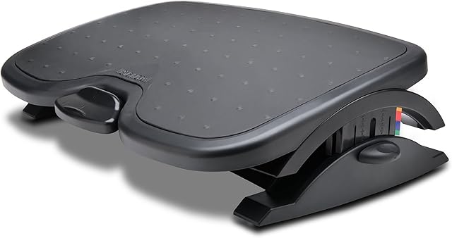 Kensington Adjustable Ergonomic Foot Rest - SoleMate Plus under desk foot rest for improved posture, siatica and orthopedic relief - Black (K52789WW)