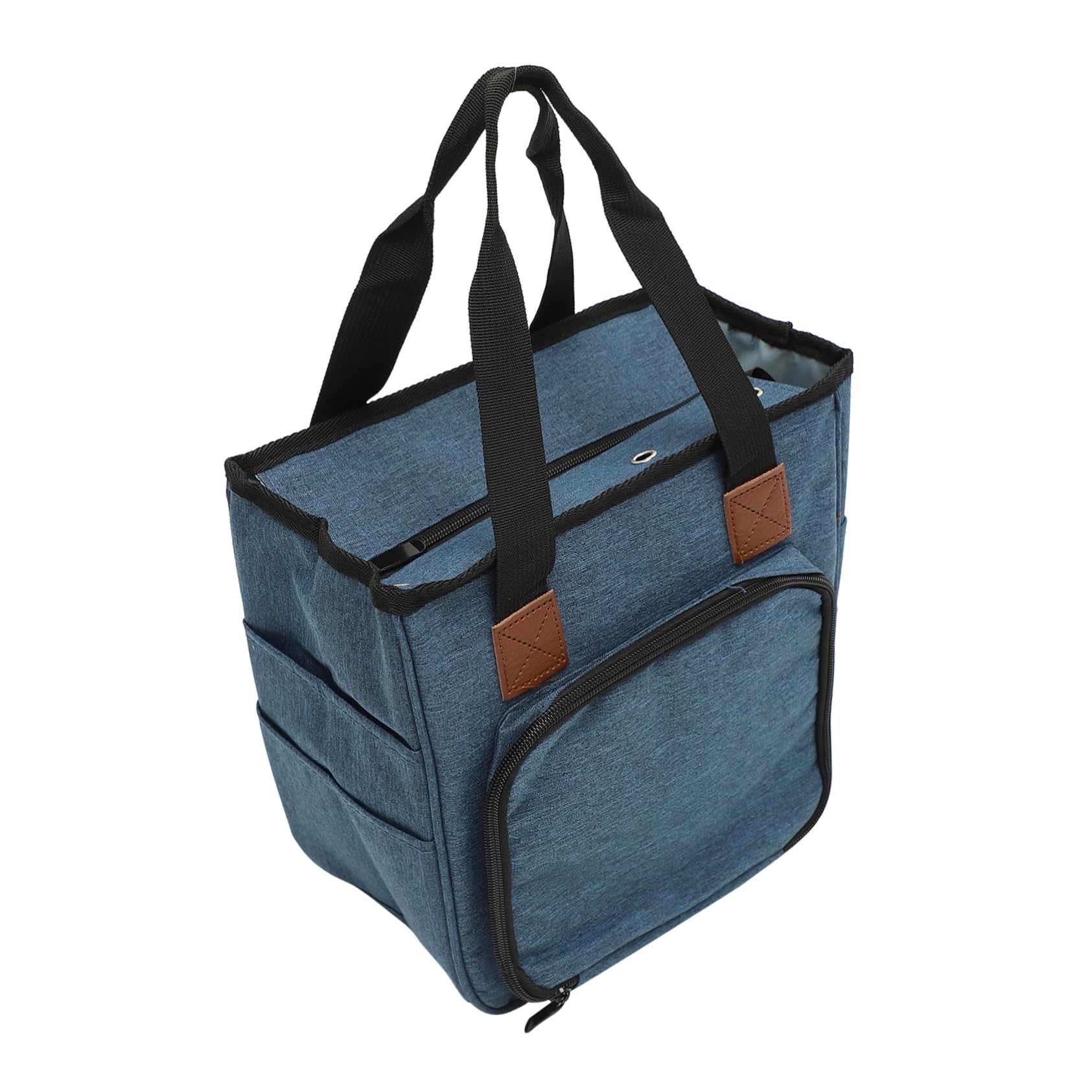 SHINEOFI Garnstricktasche für Strickutensilien 600d Oxford Gewebe Leicht Blau Aufbewahrung für Häkelhaken und Kreuzstich Satz