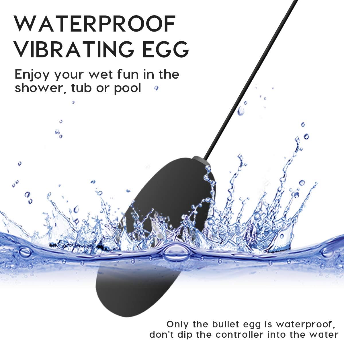Sexy Slave Wired Remote Control 12-Frequency Bullet Vibrators - Waterproof Vibrating Love Egg (Pack of 2, Black and Purple)