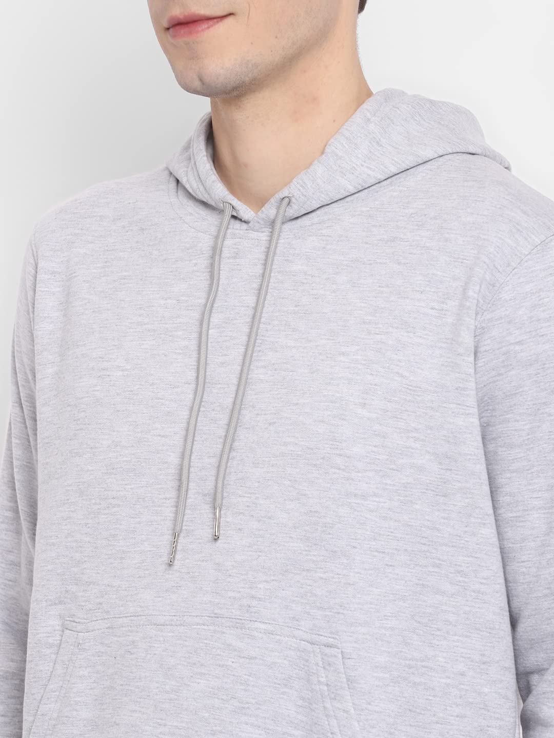 Alan Jones Clothing Men’s Solid Hooded Sweatshirt | Drawstring Hood, Kangaroo Pocket, Ribbed Hem | Regular Fit | Sizes S–5XL | Multiple Colors (Melange_2XL) 1