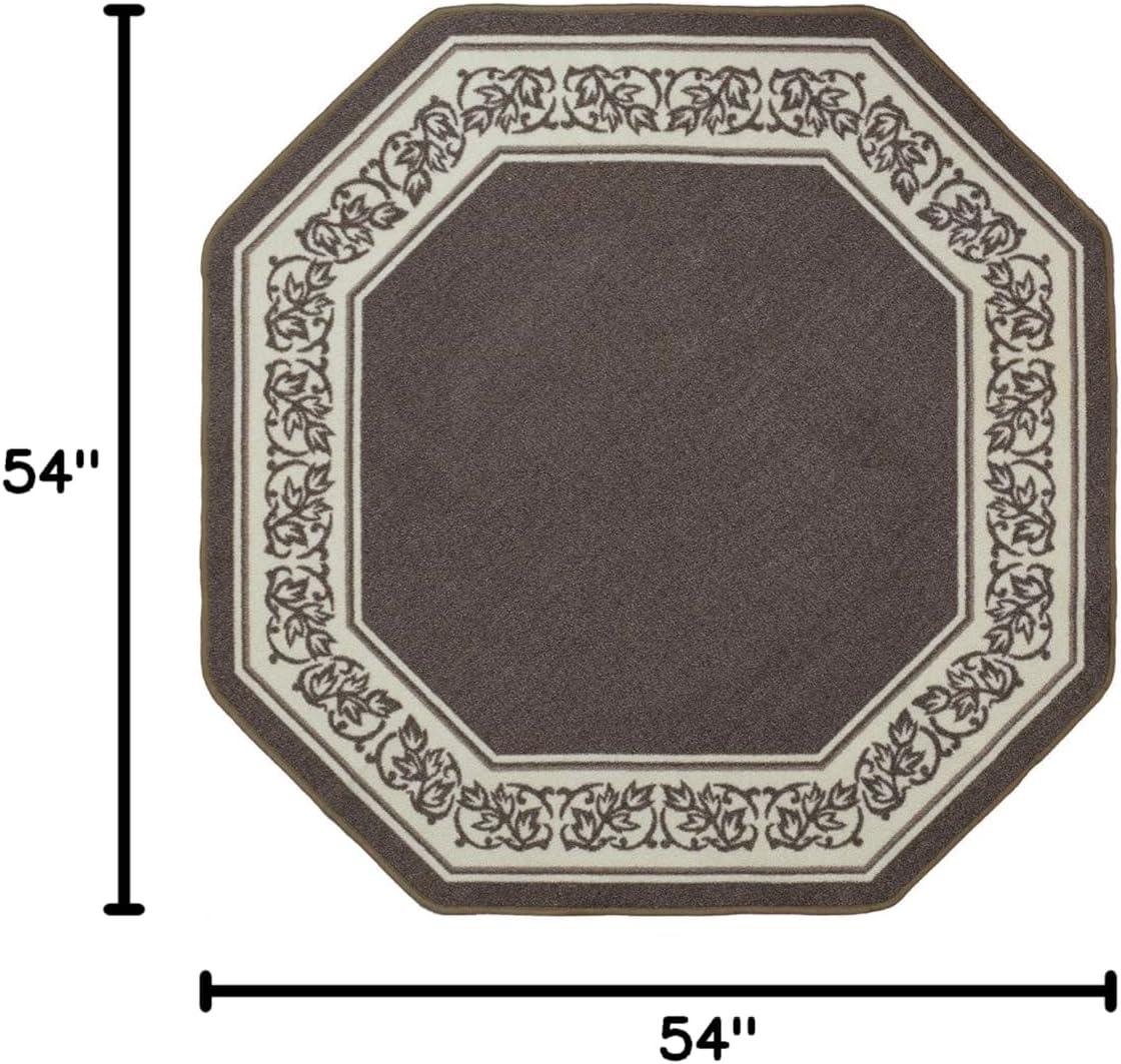 Madison Home Floral Border Octagon Rug, Sand