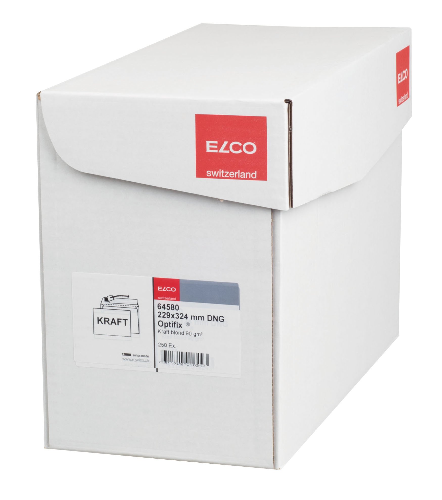 Elco 64580 Versandtasche, ohne Sichtfenster, Format C4, Braun, 250 Stück
