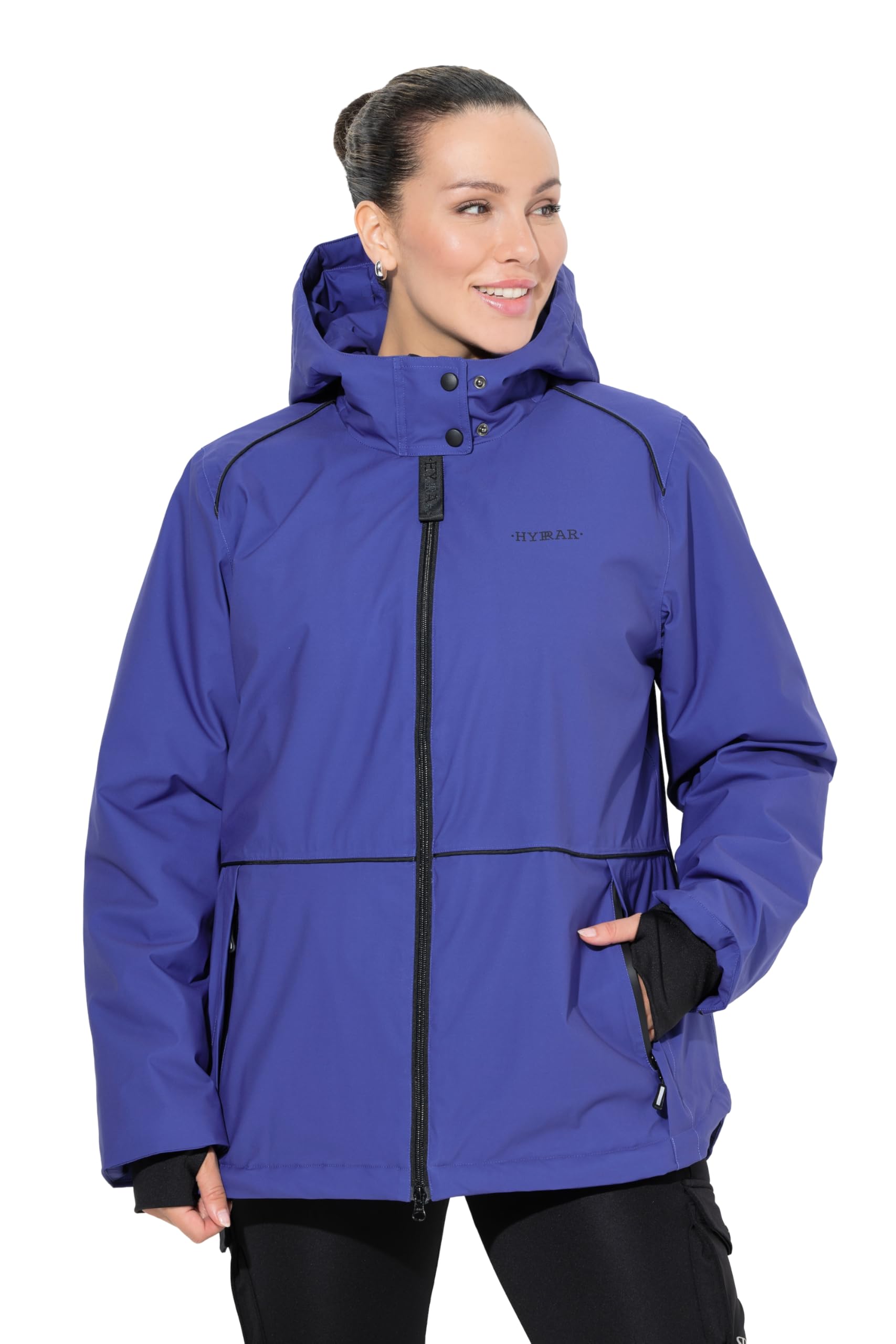 Ulla Popken Damen große Größen Übergrößen Plus Size HYPRAR Funktionsjacke, wasserdicht, 2-Wege-Zipper, Kapuze 843105