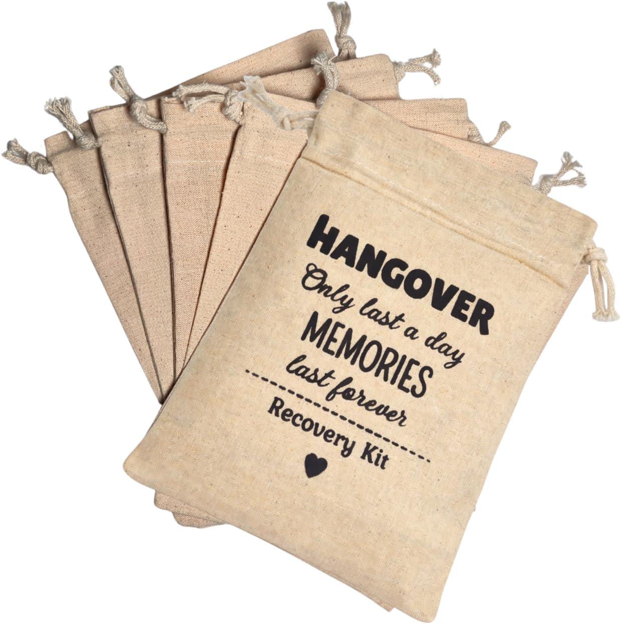 HOUSARTZ Hangover Kit Favor Bags for Bachelorette & Wedding Parties | Recovery Favor Pouches for Bridesmaids, Girls Trip & Party Guests | Empty Party Favor Bags (Pack of 10)