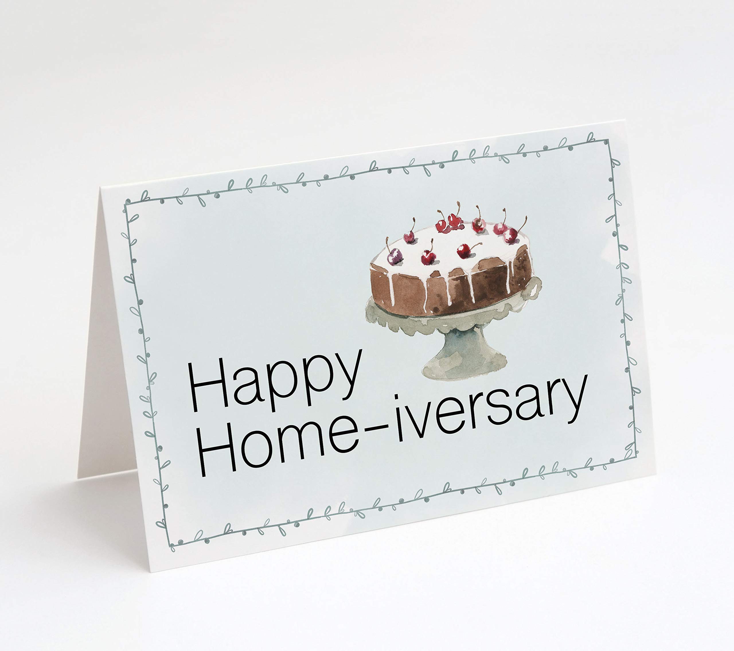 M Market On Mainstreet Kartki z podziękowaniami dla pośredników w handlu nieruchomościami, 25 kartek z kopertami, puste wewnątrz, wyprodukowane w USA (Happy Home-iversary)