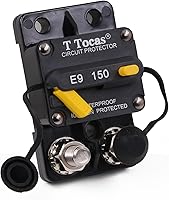 Vista 50 de E9 50 Amp Disyuntor con diseño de interruptor empotrado Protección IP67 impermeable DC 12V-72V 50A Reinicio manual UL montaje en superficie