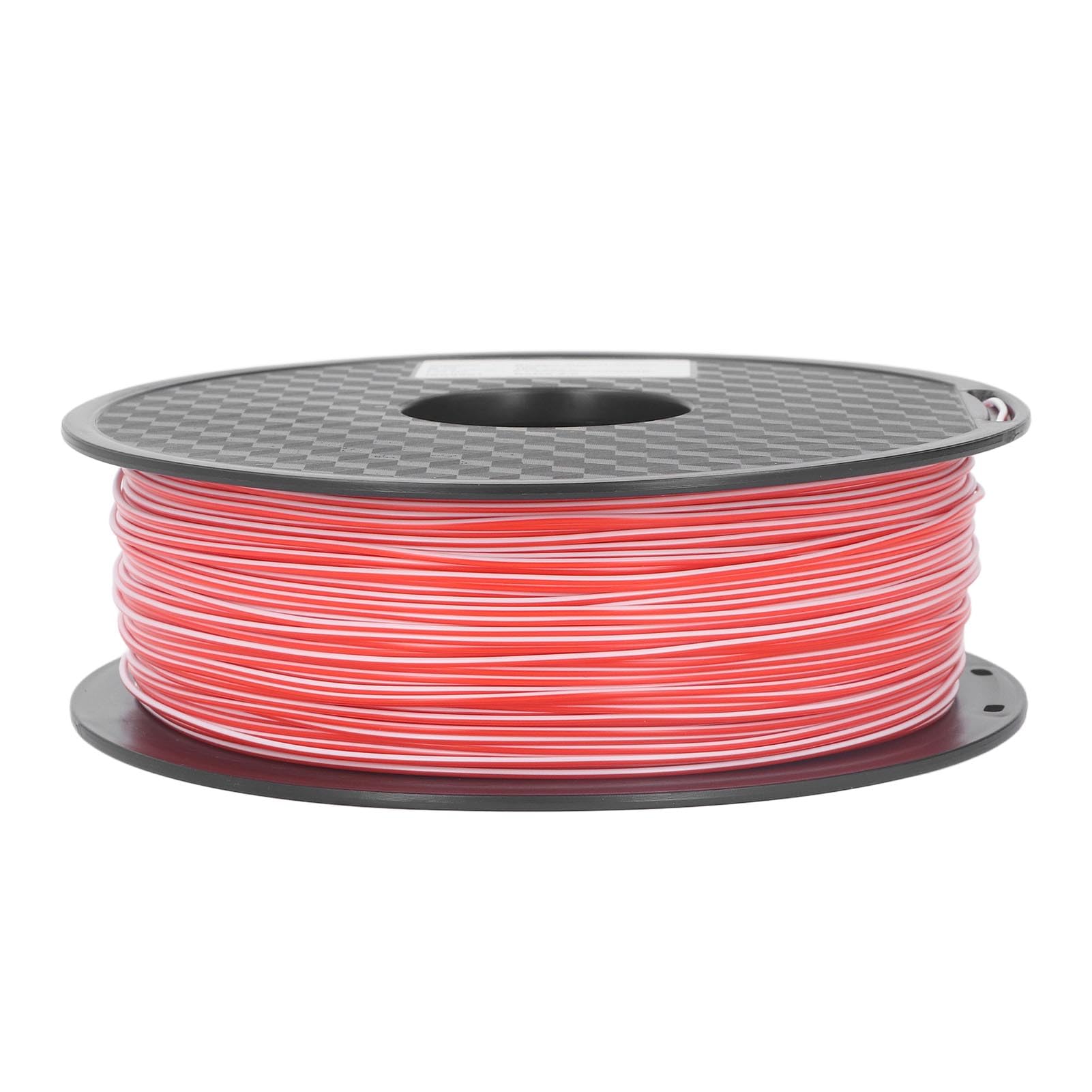 Filament do drukarki 3D 1,75 mm czerwono-biały dwukolorowy żarnik PLA wysokiej jakości materiał do drukowania dla modeli DIY i entuzjastów druku 3D