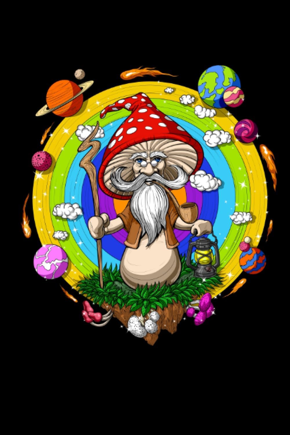 Magic Mushrooms Notebook: Hippie Mushroom Wizard Black Lined Notebook Paperback – 22 Jun. 2023