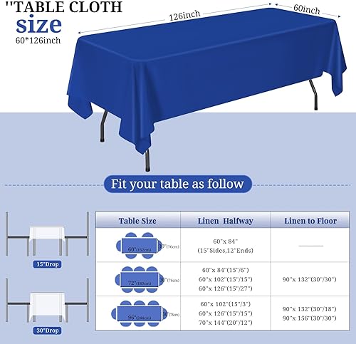 Miniatura 204 de Pesonlook Paquete de 4 manteles redondos blancos de 90 pulgadas, mantel de poliéster para mesas redondas, mantel lavable, resistente a las manchas