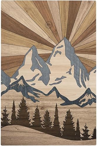 Cubierta de interruptor de luz de paisaje de montaña marrón rústica, granja, sin dispositivo, placa de pared en blanco, placa frontal decorativa