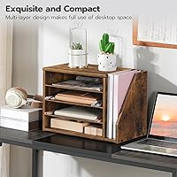 Vista 8 de HOOBRO Mail Sorter, Literature Organizer with Adjustable Shelves, Paper Organizer for Office, Home, Wood Countertop File Holders, Mails, Magazines