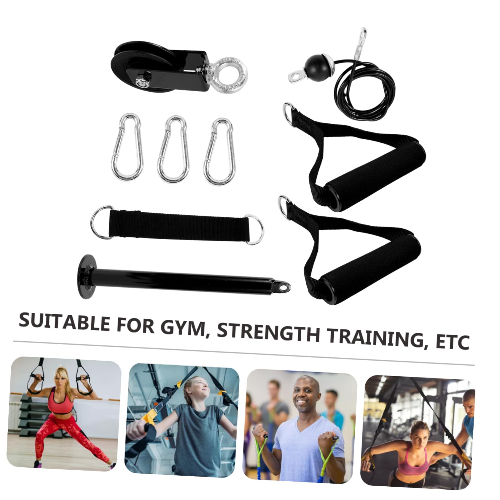 UKCOCO Sistema de Poleas y Cables para Gimnasio en Casa 1 Juego Metal