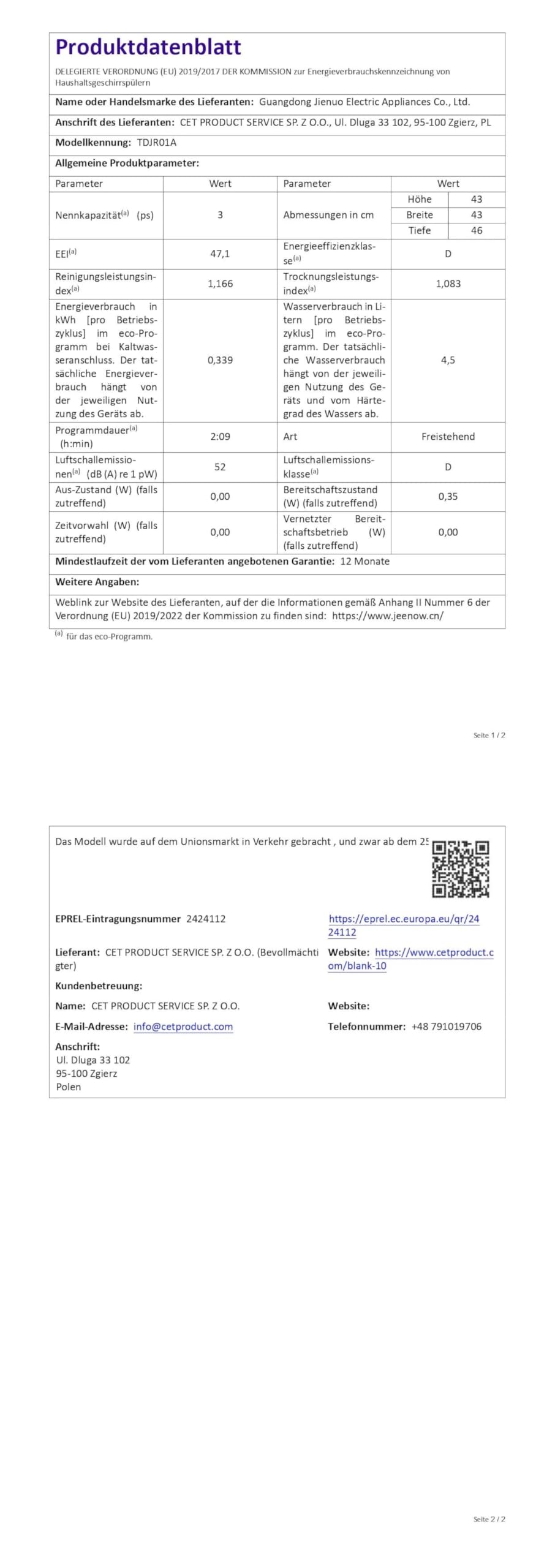 Fullwatt Mini Geschirrspüler 3 Gedecke Freistehender Tischgeschirrspüler 5L 5+1 Programme Touch Control