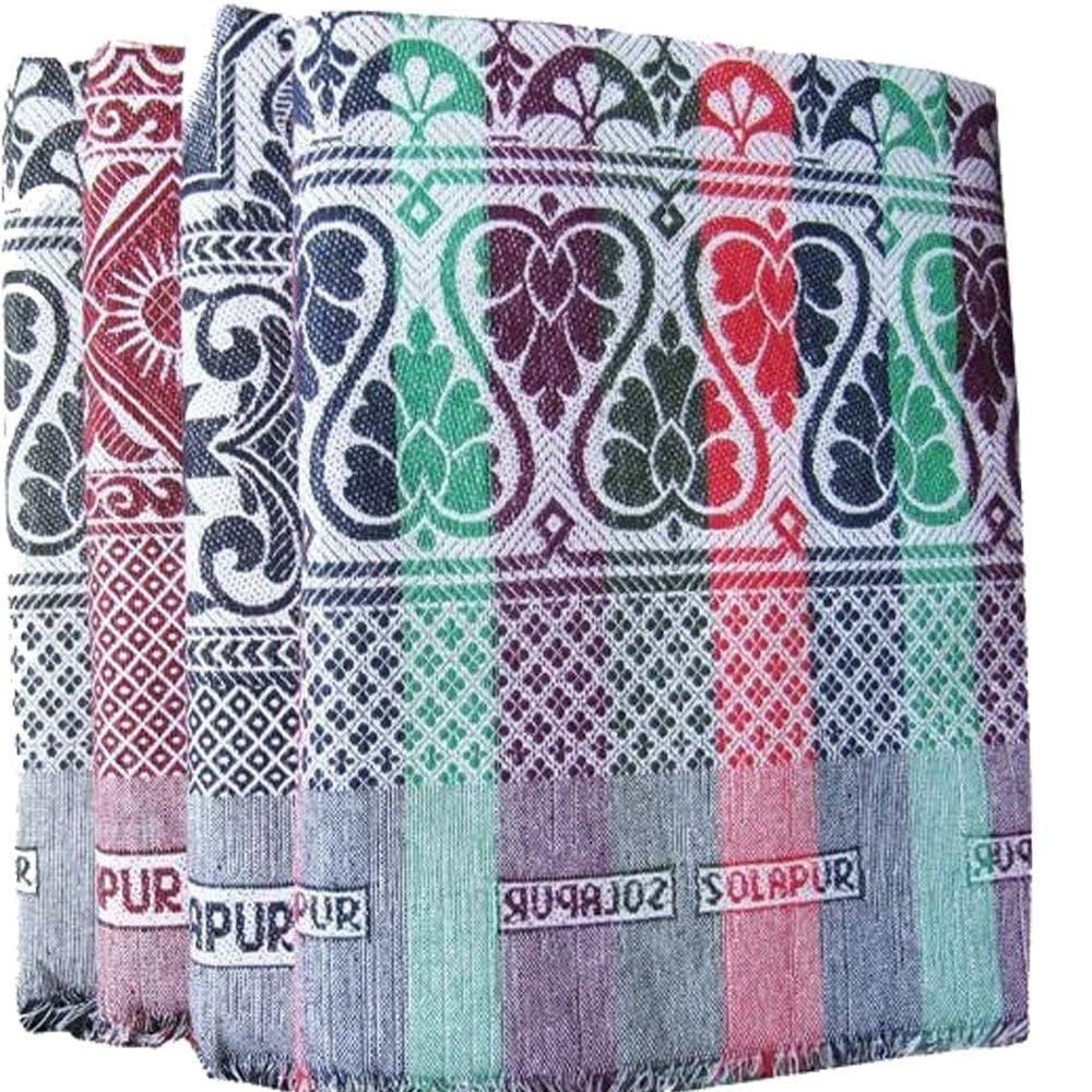 Gone Cotton Blanket Solapur Chaddar 5 X 7.5 Feet Multicolor Pack of 1 TC - 250-image-2