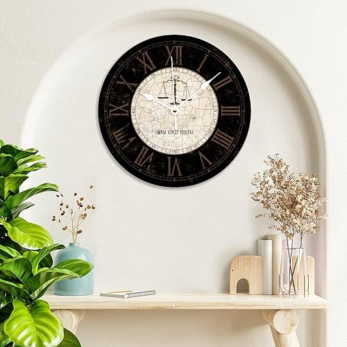 Miniatura 3 de Reloj de pared con leyes, estilo rústico, de PVC, de 15 x 15 pulgadas, decoración de cocina, regalo de baño, funciona con pilas, silencioso,