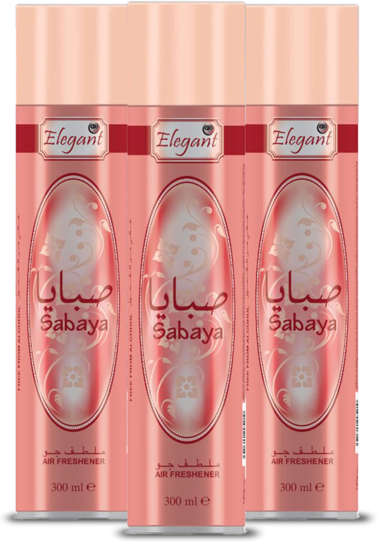 Elegant Sabaya Air Freshener Spray - 300ML - Pack of 3 (3x300ML) - Floral Easy to Use Air Freshener | Eliminates Bad Odour, Alcohol-Free & Long-Lasting Fragrances For Everyday Use