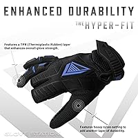 Vista 2 de Glove Station Hyper-Fit - Guantes tácticos de tiro y trabajo – azul, talla S, diseño sin 2 dedos, equipo de paintball y airsoft para hombres