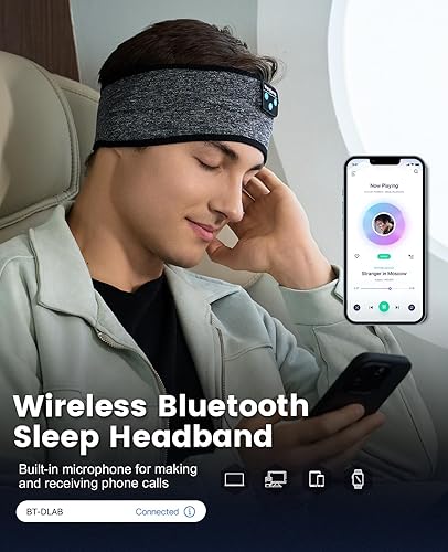 Miniatura 7 de Diadema con auriculares para dormir, auriculares suaves para dormir, diadema Bluetooth sobre la oreja, regalos para mujeres, hombres, Día de la