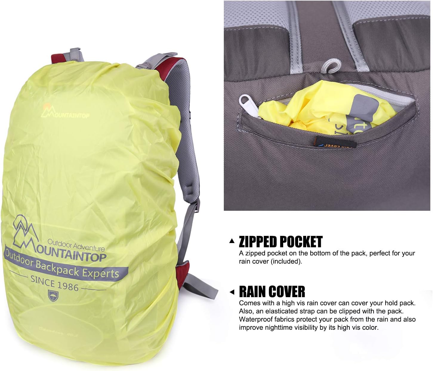 MOUNTAINTOP 40 Liter Hiking Backpack/Camping Backpck/Travel Daypack for Outdoor Climbing